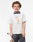 T-shirt bianca con stampa logo Burberry London