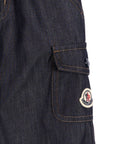 Pantalone effetto jeans con patch logo Moncler
