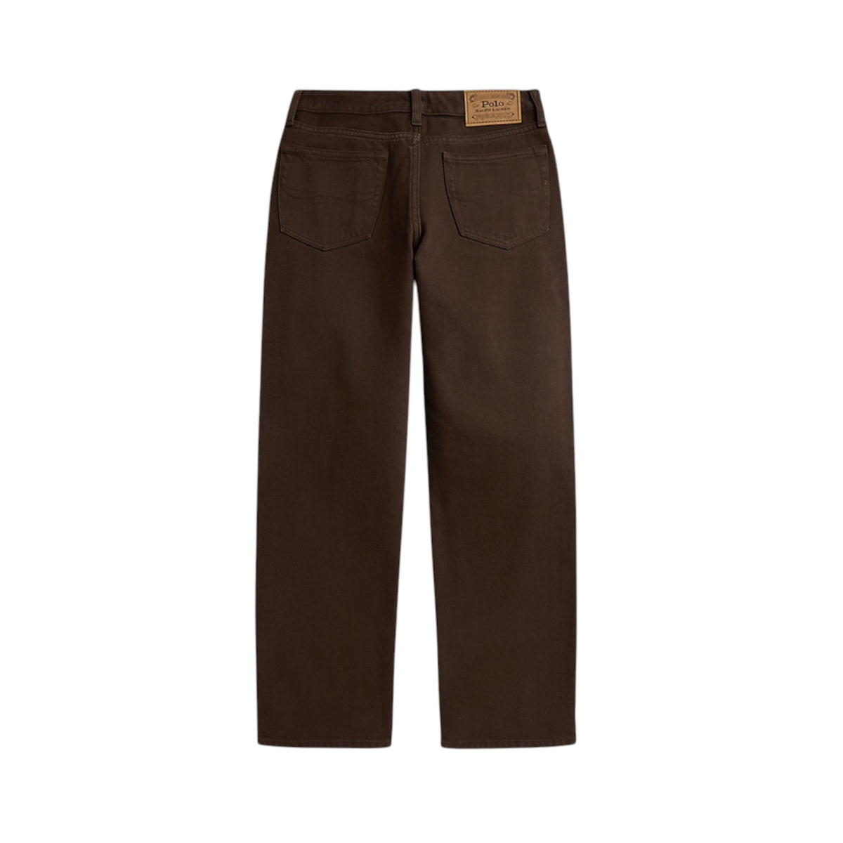 Pantalone marrone con patch logo Ralph Lauren