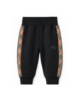 Pantalone baby nero con dettagli check Burberry