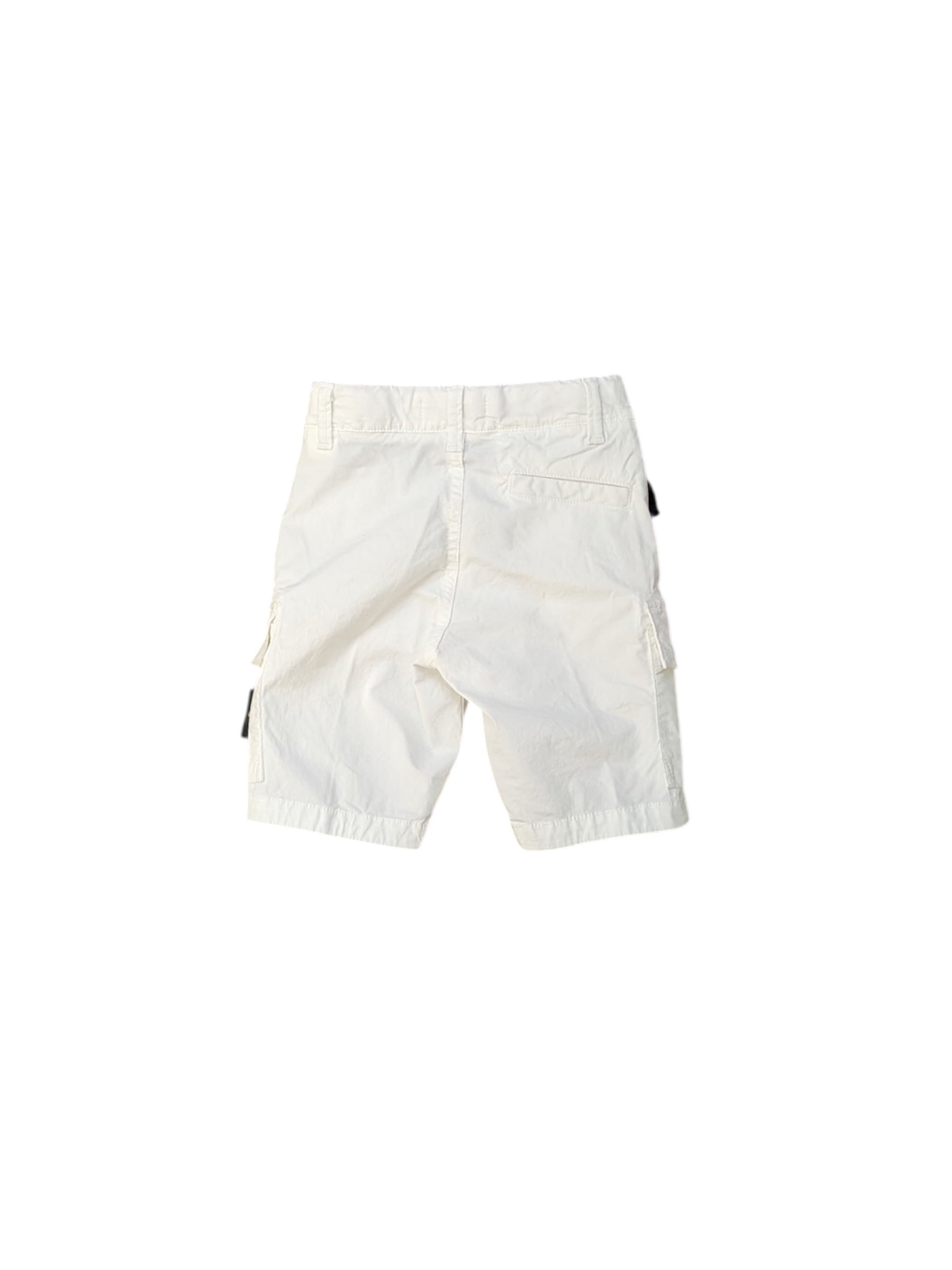 Bermuda cargo bianco con patch logo Stone Island