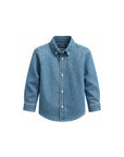 Camicia in jeans con logo Ralph Lauren cucito frontale