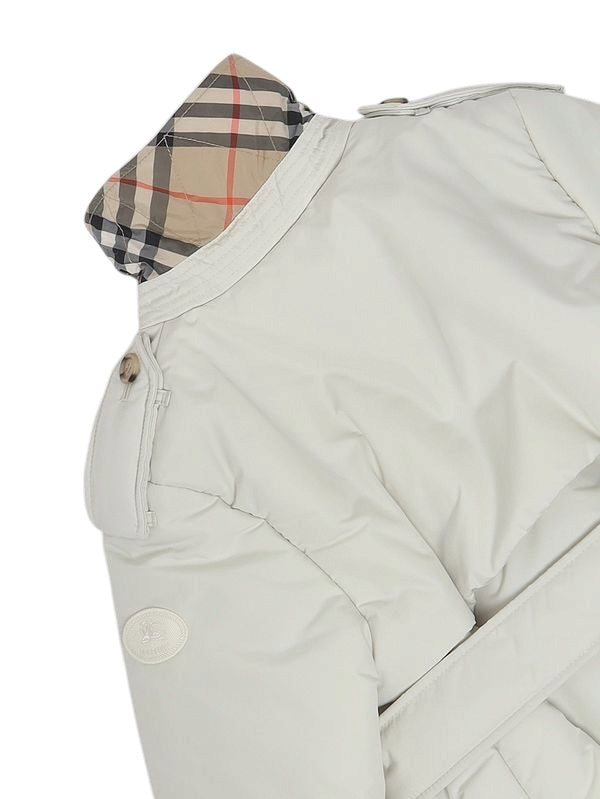 Giubbino panna con dettagli logo Burberry