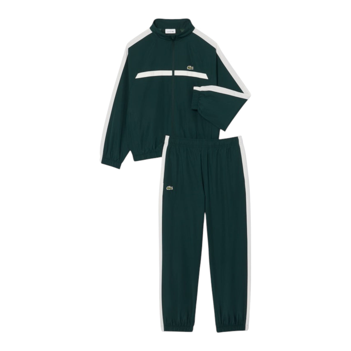 Completo tuta verde con patch logo Lacoste