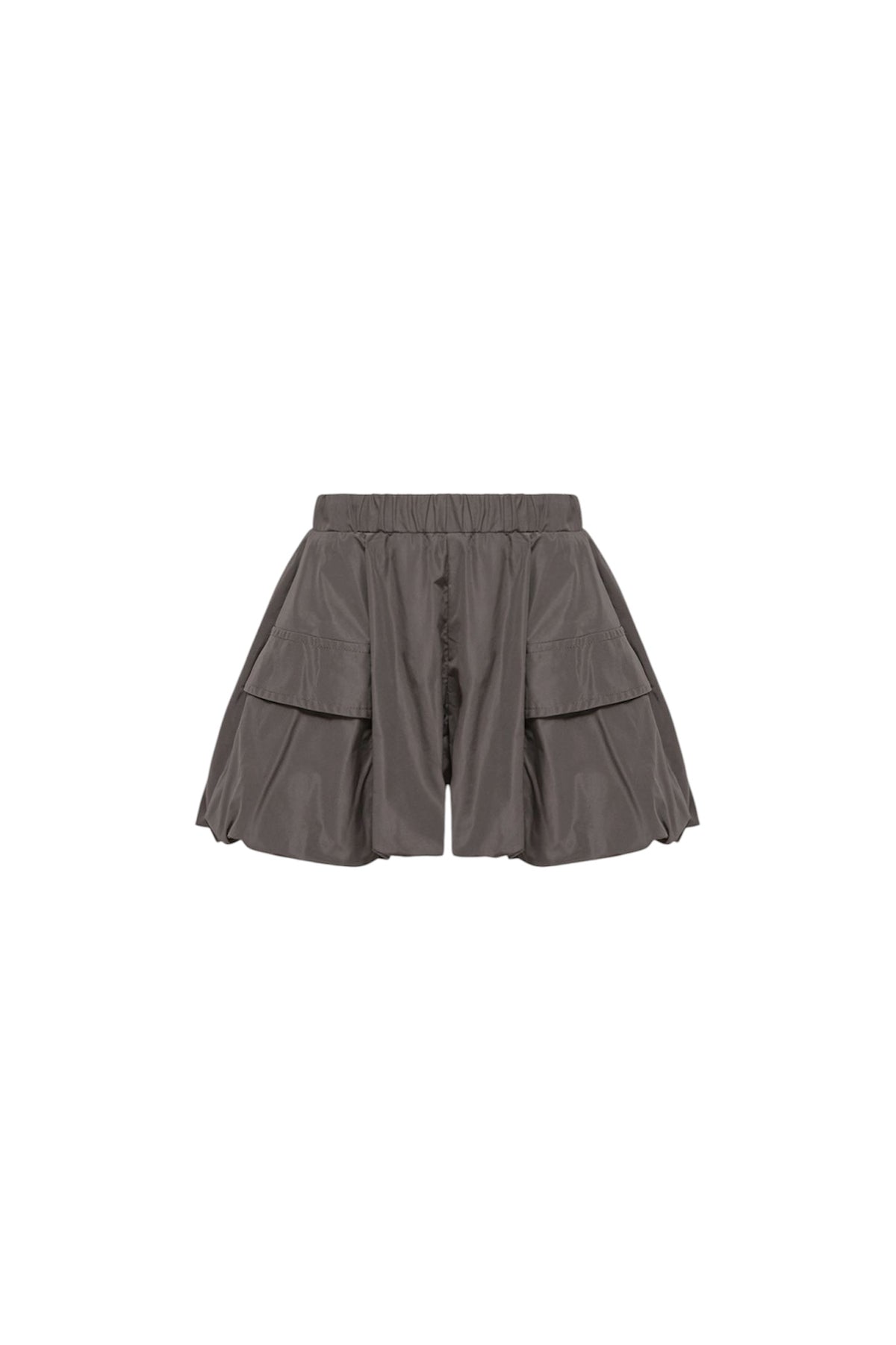 Pantaloncino grigio con patch logo Moncler cucito