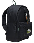 Zaino nero con dettaglio patch cucito Lacoste cucito frontale