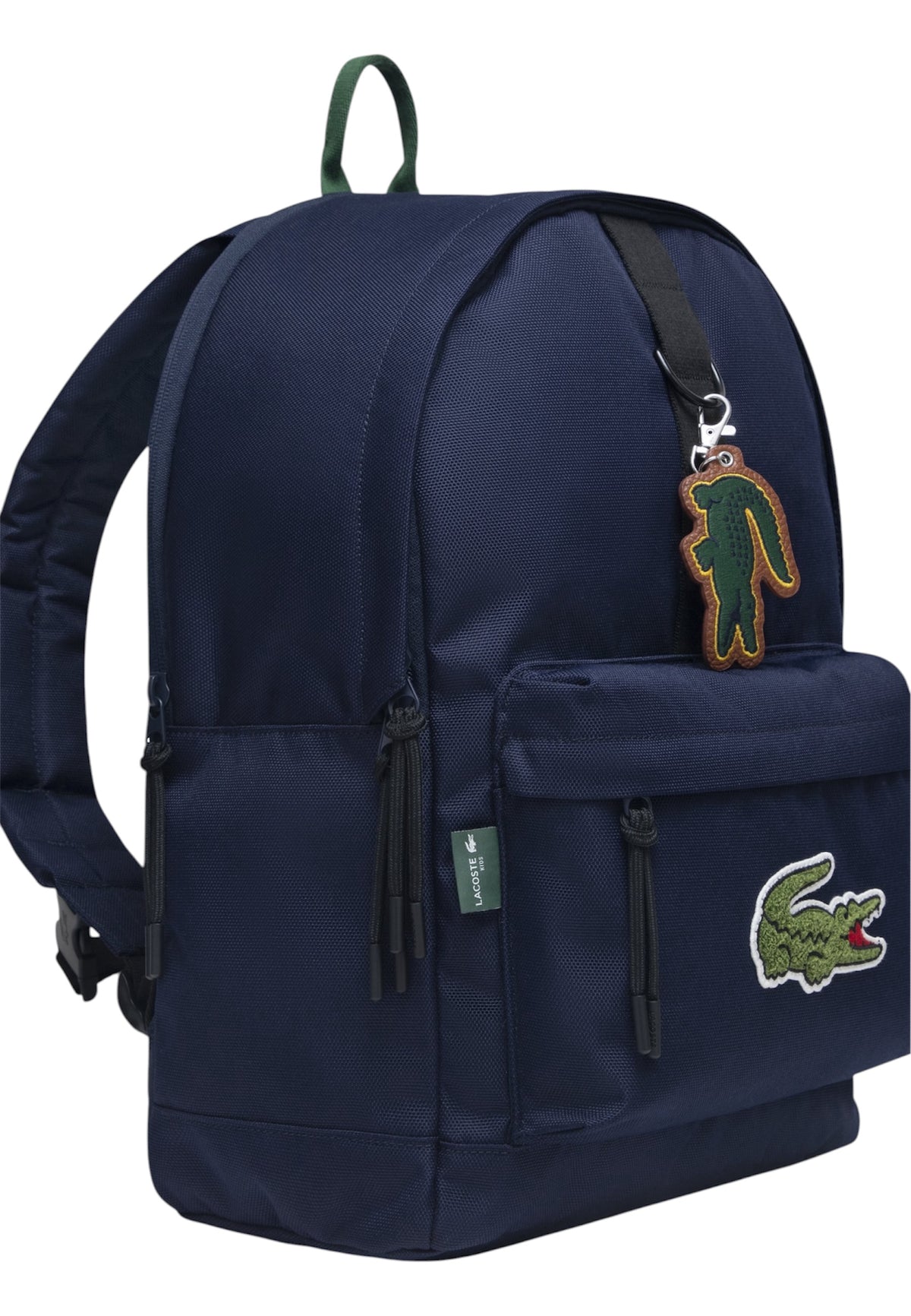 Zaino blu con dettaglio patch cucito Lacoste cucito frontale