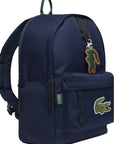 Zaino blu con dettaglio patch cucito Lacoste cucito frontale