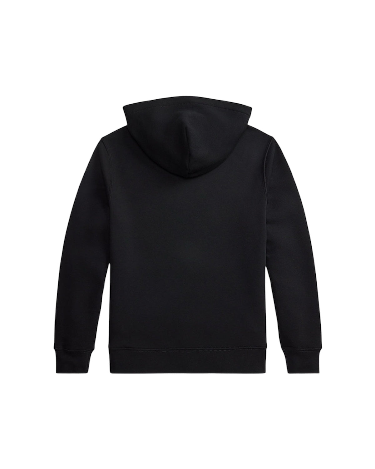Felpa in cotone nera con stampa Ralph Lauren frontale