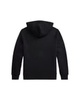 Felpa in cotone nera con stampa Ralph Lauren frontale