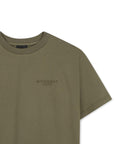 T-shirt verde con logo Givenchy cucito frontale e sul retro