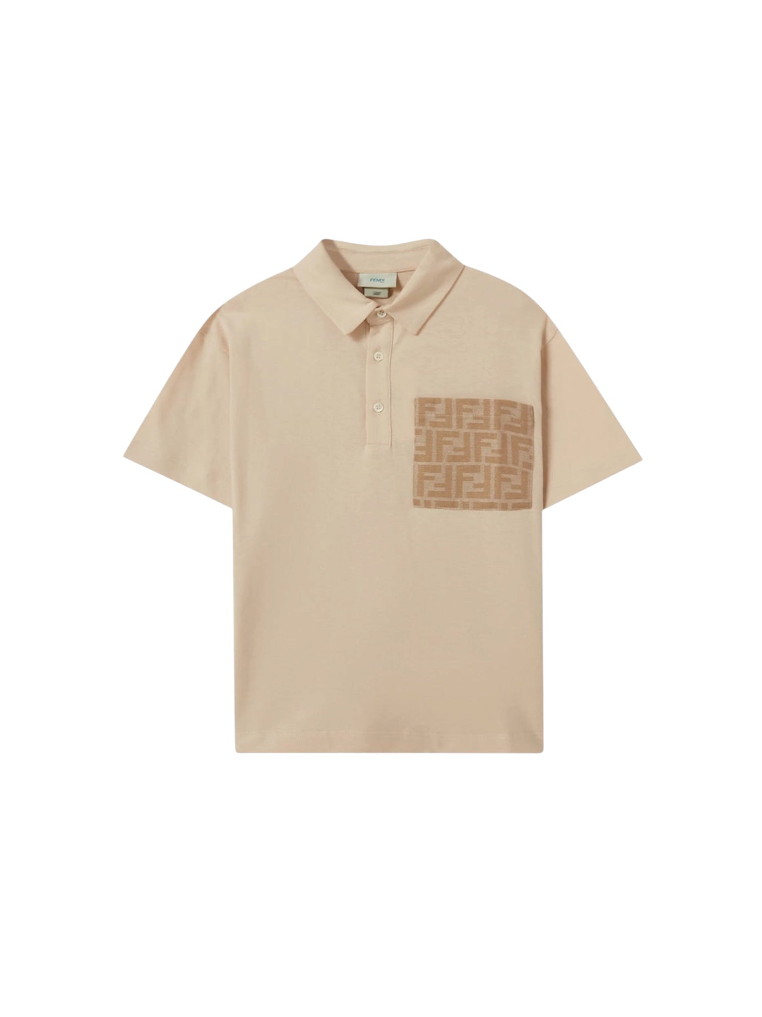 Polo beige con taschino logato Fendi
