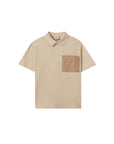 Polo beige con taschino logato Fendi