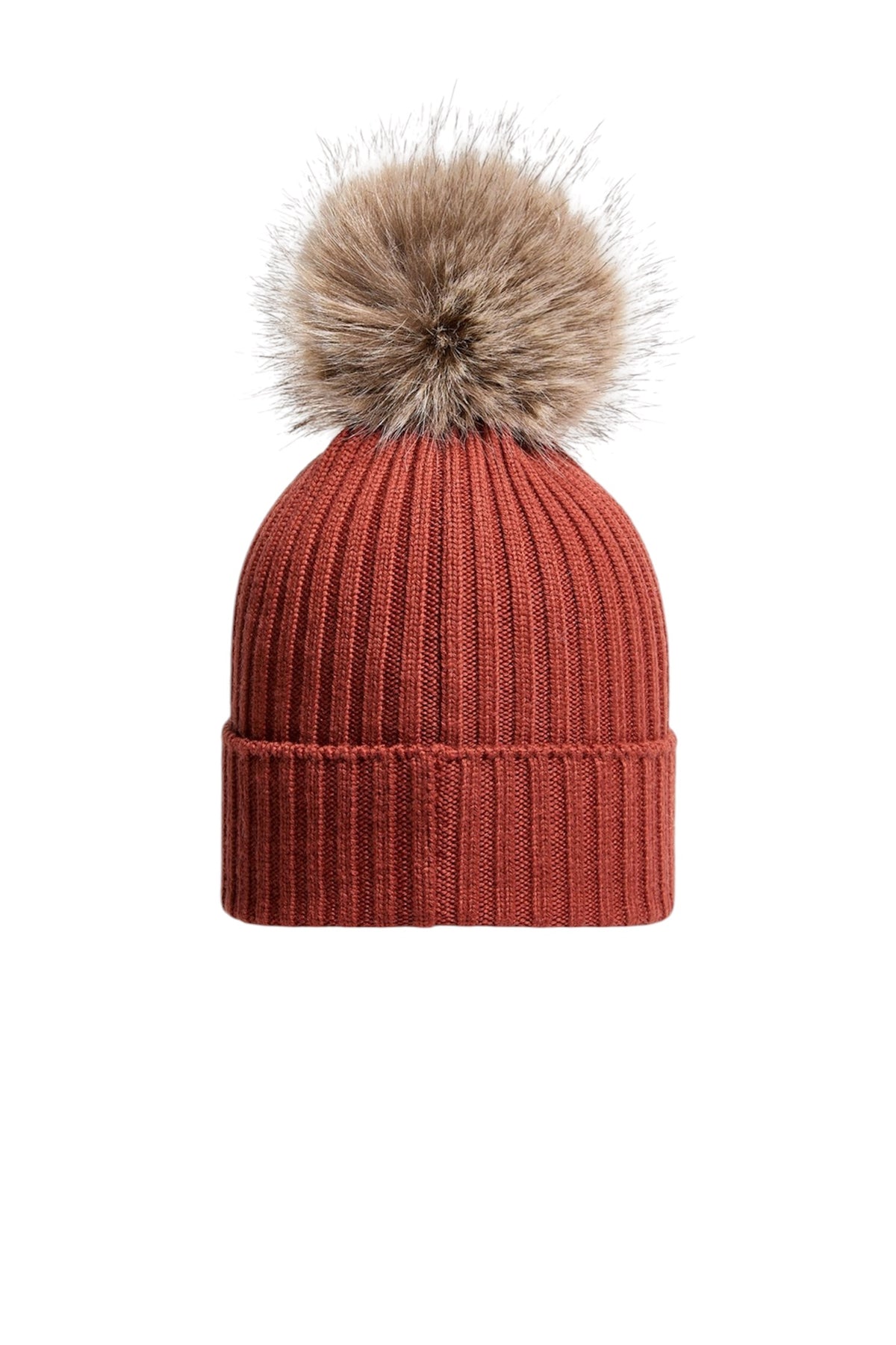Cappello rosso con pompom e patch logo Moncler