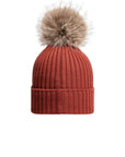Cappello rosso con pompom e patch logo Moncler