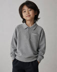 Polo in cotone grigia con logo Givenchy cucito a contrasto