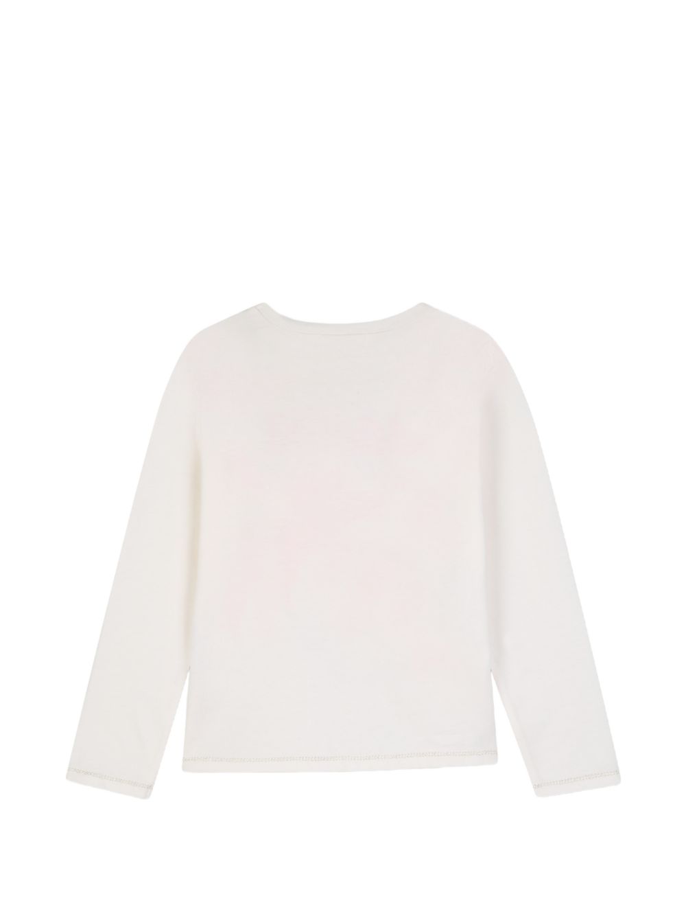 T-shirt panna con stampa pinguino e dettagli logo Billieblush