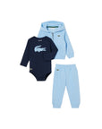 Completo tre pezzi azzurro con dettagli logo Lacoste