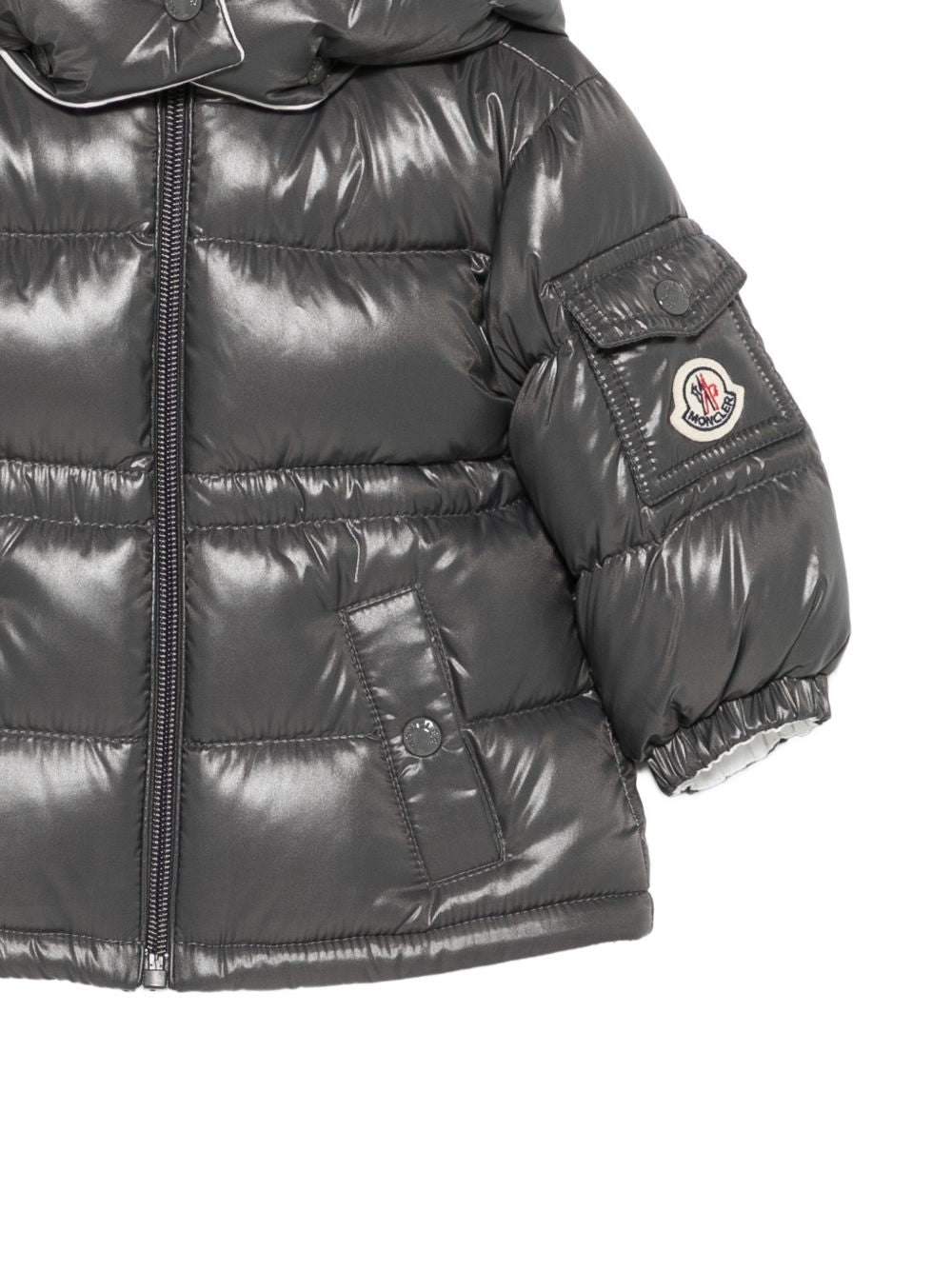 Giubbino Maire grigio baby con dettaglio patch Moncler