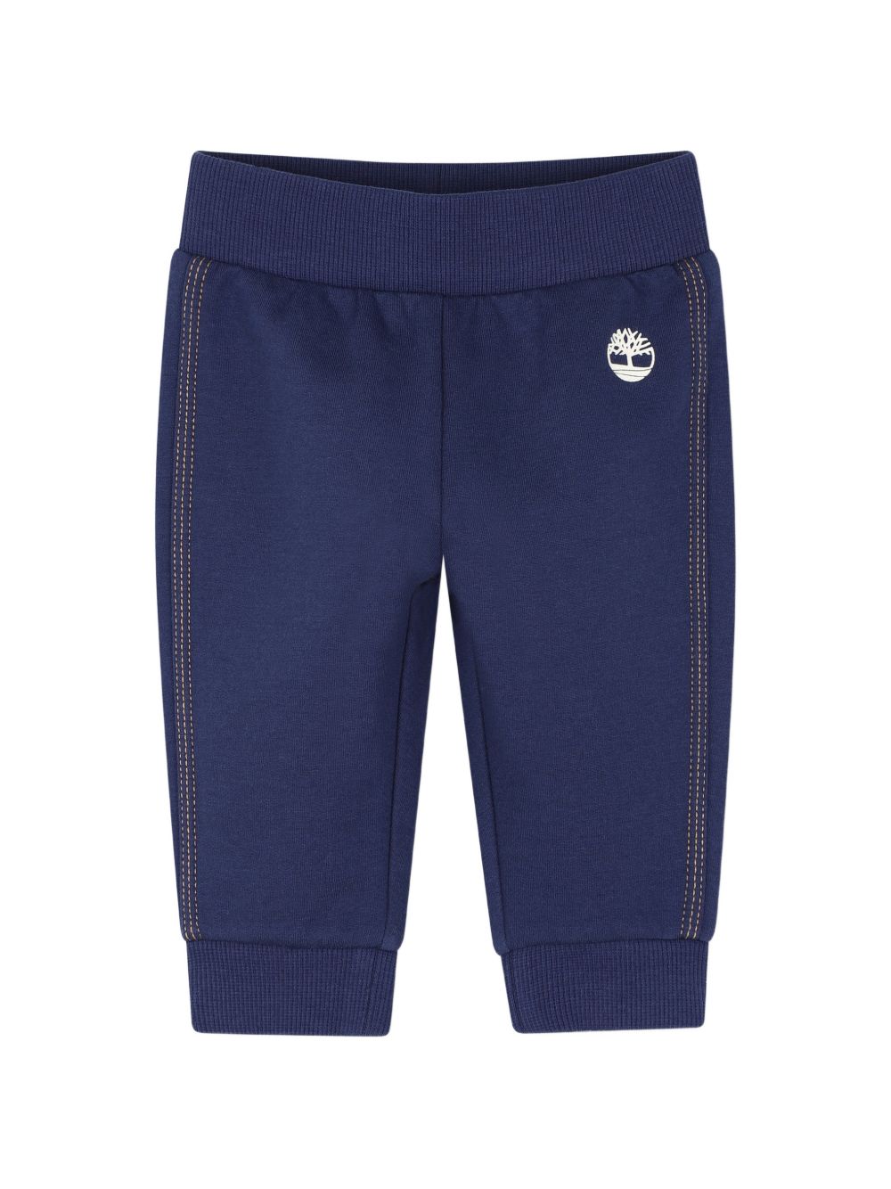 Smanicato, felpa e pantalone blu con stampa logo Timberland