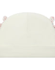 Cappello bianco in ciniglia a coste con fiocchetti Nanan