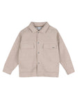 Giacca camicia in panno beige con logo in metallo Boss