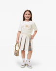 Gonna in lana bianca a pieghe con dettagli Burberry