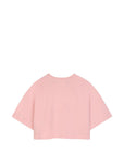 T-shirt rosa cropped con logo cucito Givenchy frontale