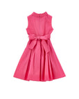 Abito fuxia con logo cucito Monnalisa