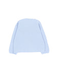 Cardigan azzurro ad intarsio con dettagli logo Paz Rodriguez