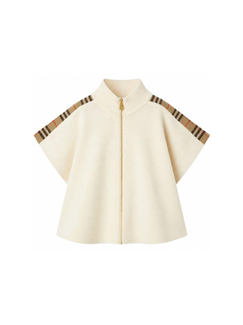 Mantella bianca con dettagli logo Burberry