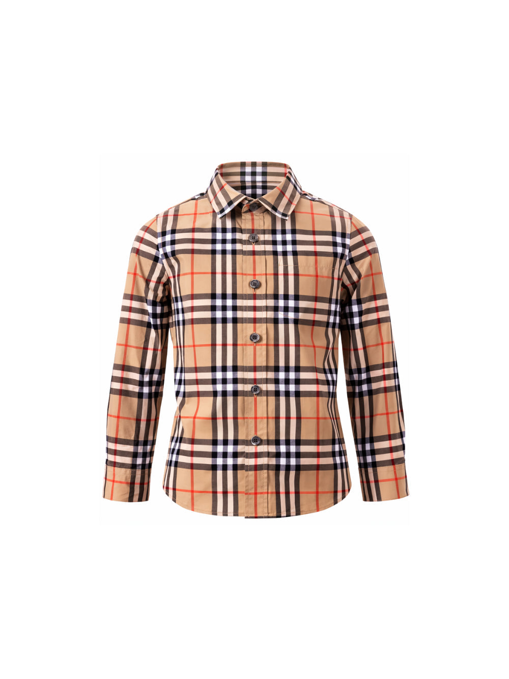 Camicia beige con fantasia check Burberry