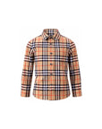Camicia beige con fantasia check Burberry