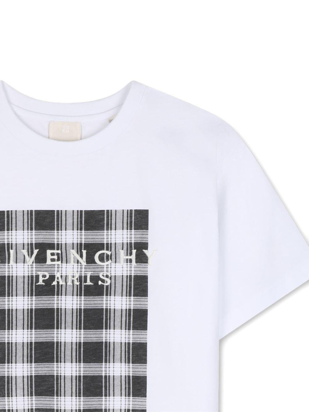 T-shirt bianca oversize con dettagli logo Givenchy frontali