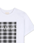 T-shirt bianca oversize con dettagli logo Givenchy frontali
