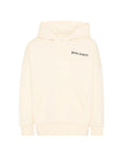 Felpa panna con stampa logo Palm Angels