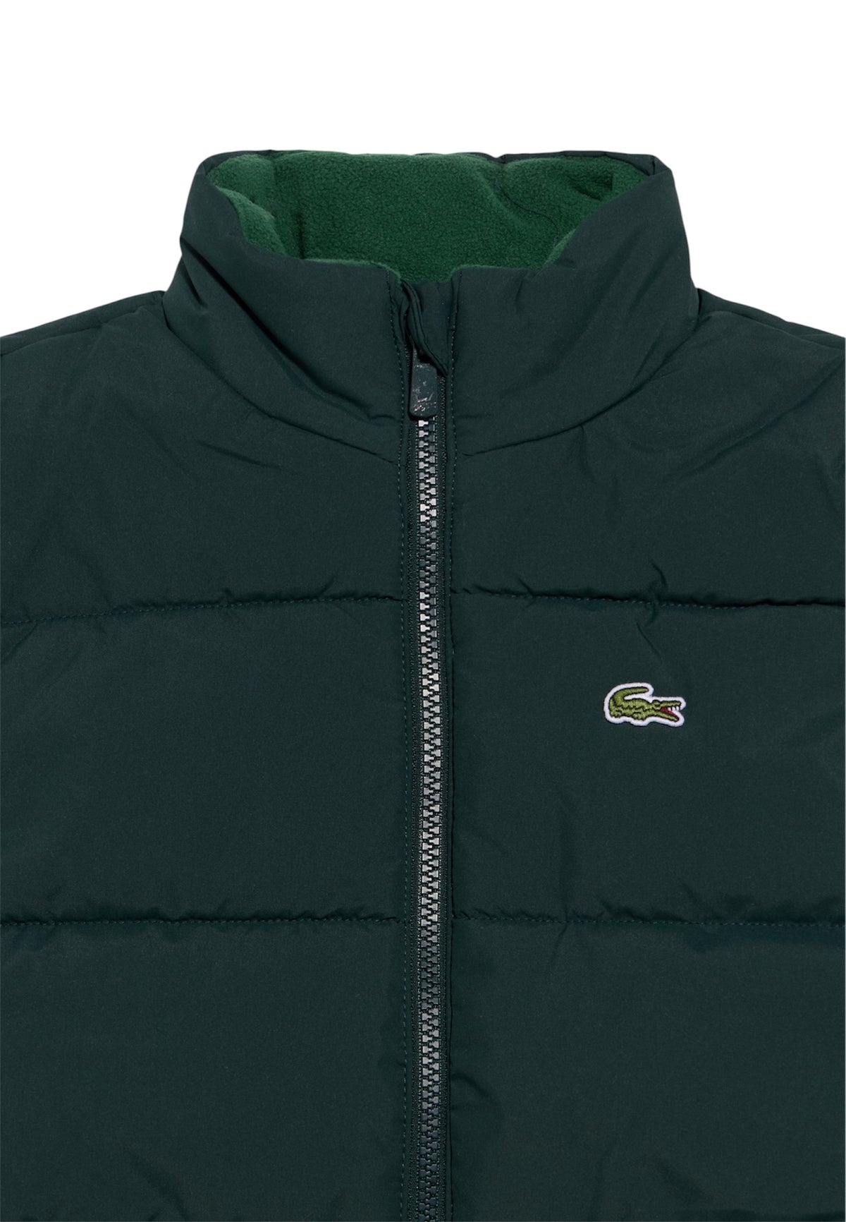 Smanicato verde con patch logo Lacoste cucito frontale