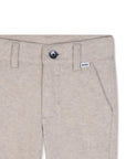 Pantalone in panno beige con dettagli logo Boss
