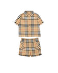Completo camicia e bermuda check Burberry