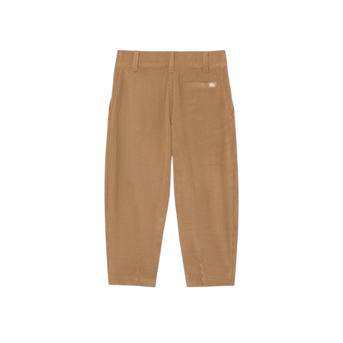 Pantalone a costine mattone con patch logo Lacoste