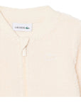 Tutina teddy bianca con patch logo Lacoste