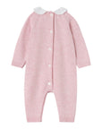 Tutina rosa in filo misto cashmere con dettagli logo Nanan