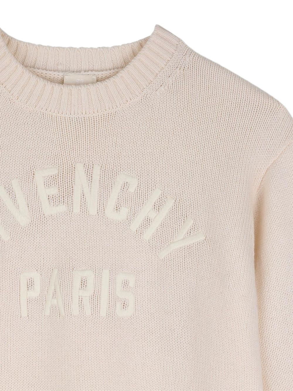 Maglione in misto lana panna con logo Givenchy cucito frontale