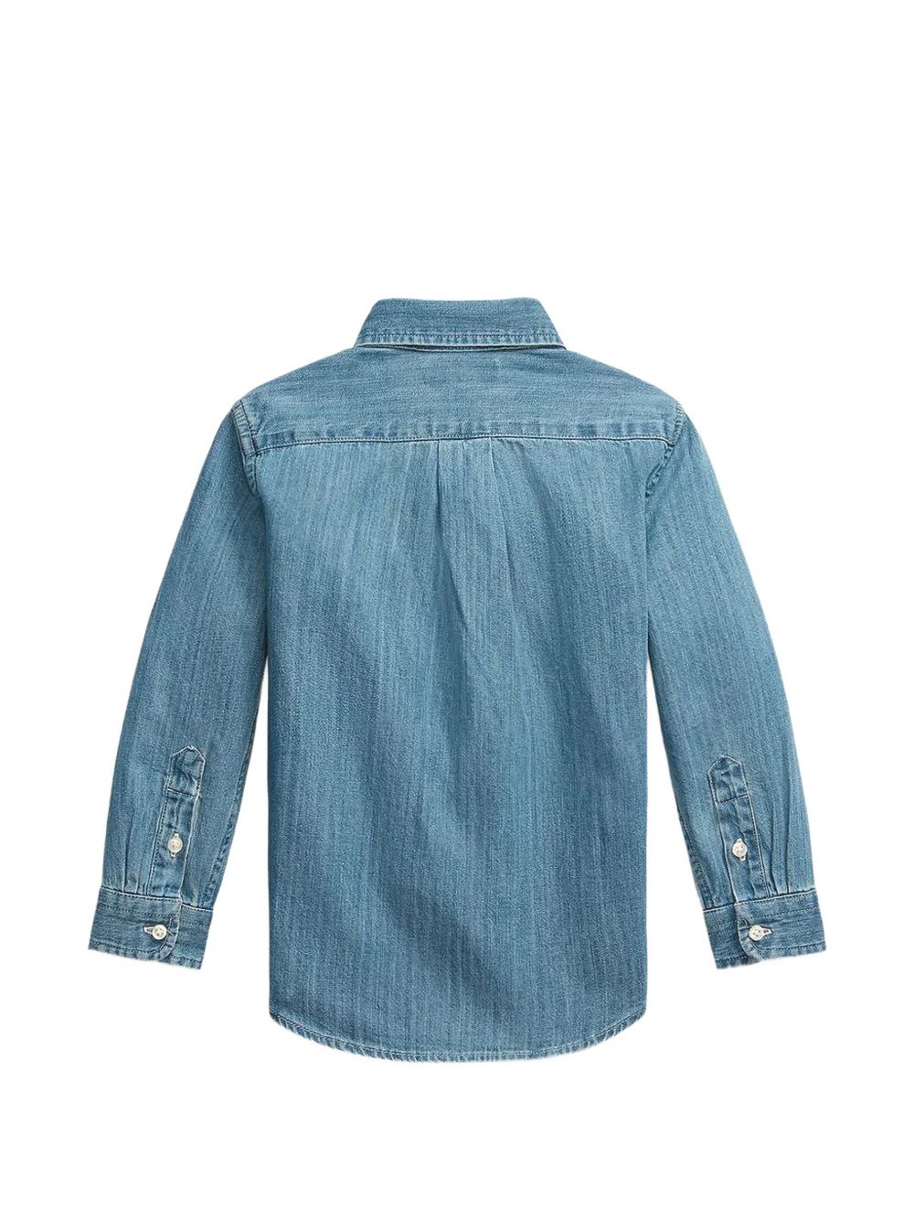 Camicia in jeans con logo Ralph Lauren cucito frontale