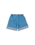 Pantaloncino di jeans blu con dettagli F Fendi