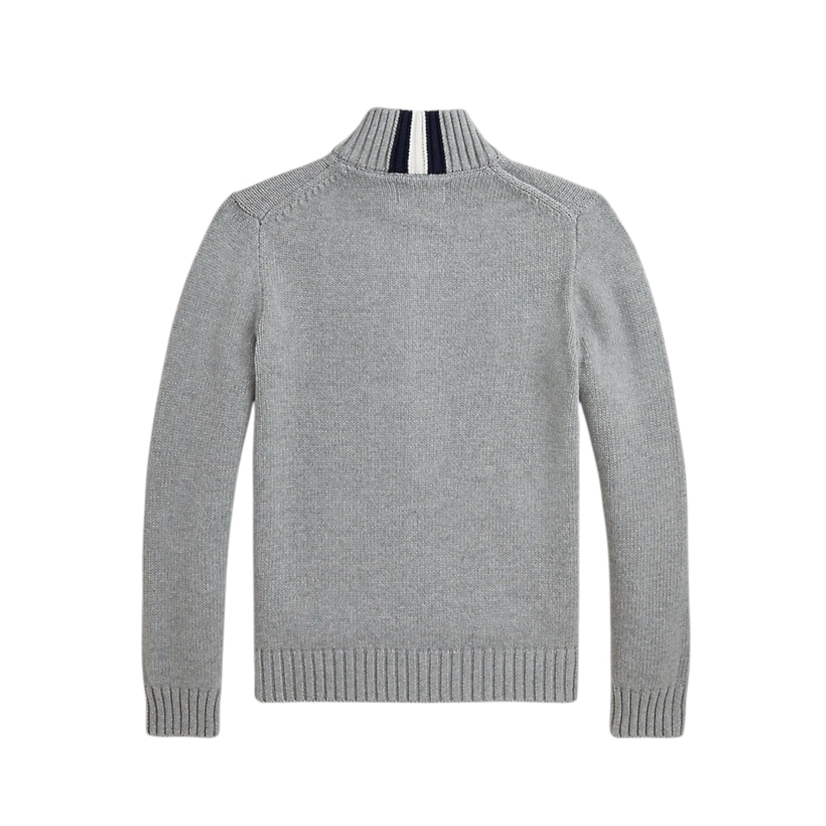Maglione con zip e logo Ralph Lauren cucito frontale a contrasto