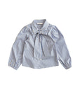 Camicia azzurra a righe bianche e beige con dettagli Miss Grant