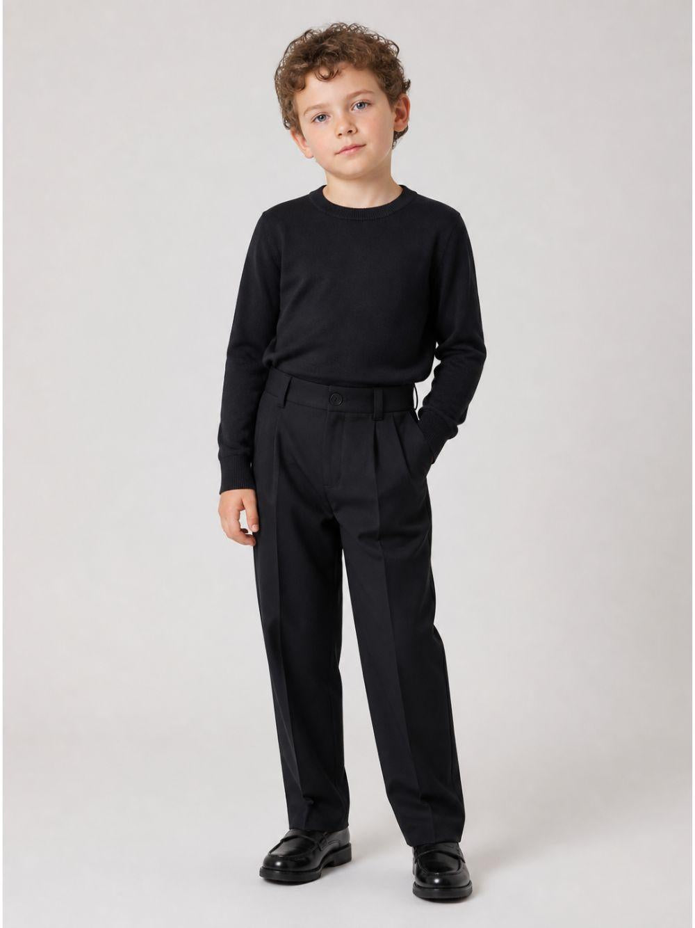 Pantalone in fresco lana nero con patch logo cucito Givenchy
