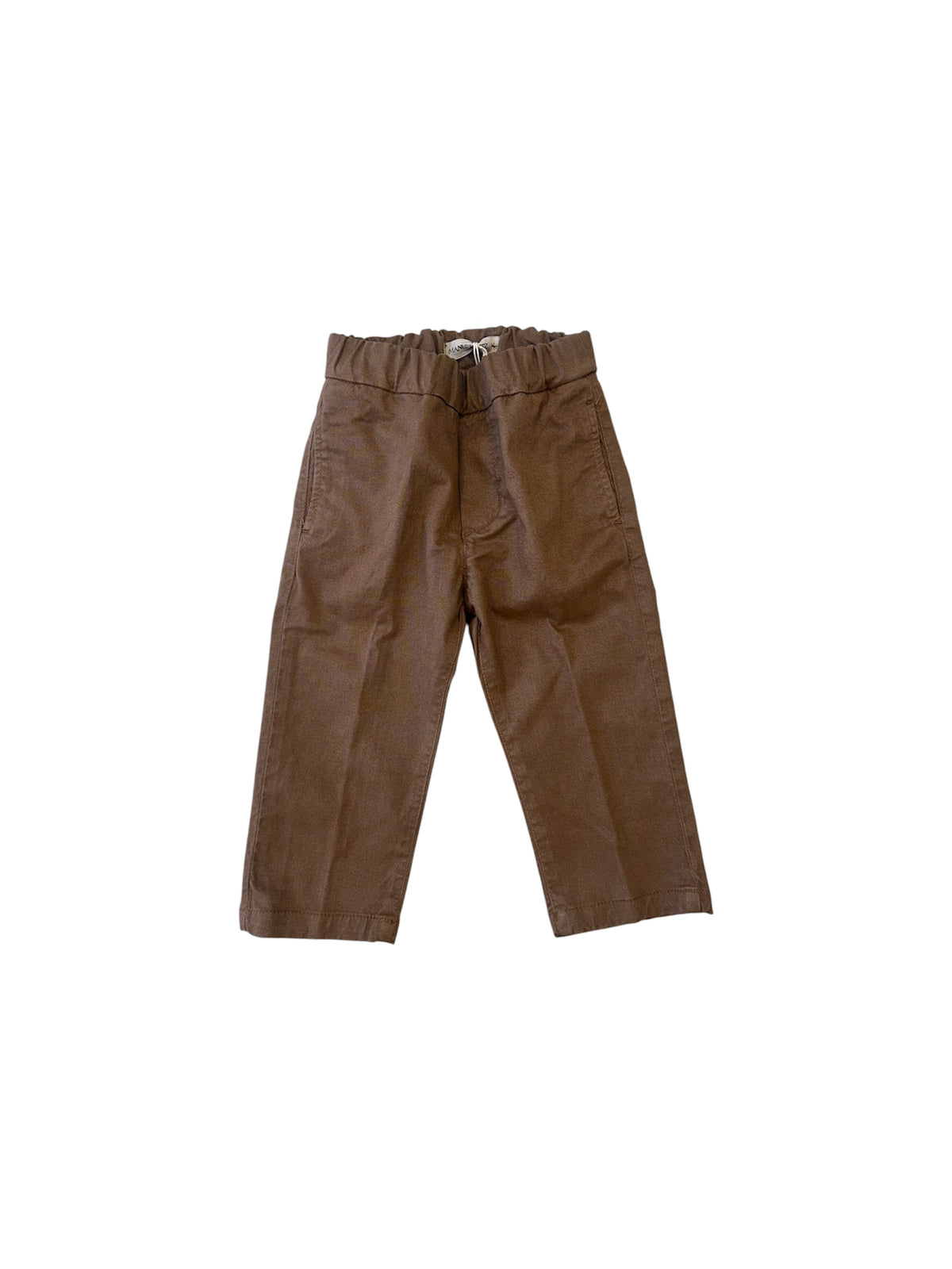 Pantalone marrone baby con dettagli logo Manuel Ritz sul retro