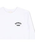 T-shirt bianca manica lunga con logo a contrasto Givenchy